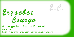 erzsebet csurgo business card